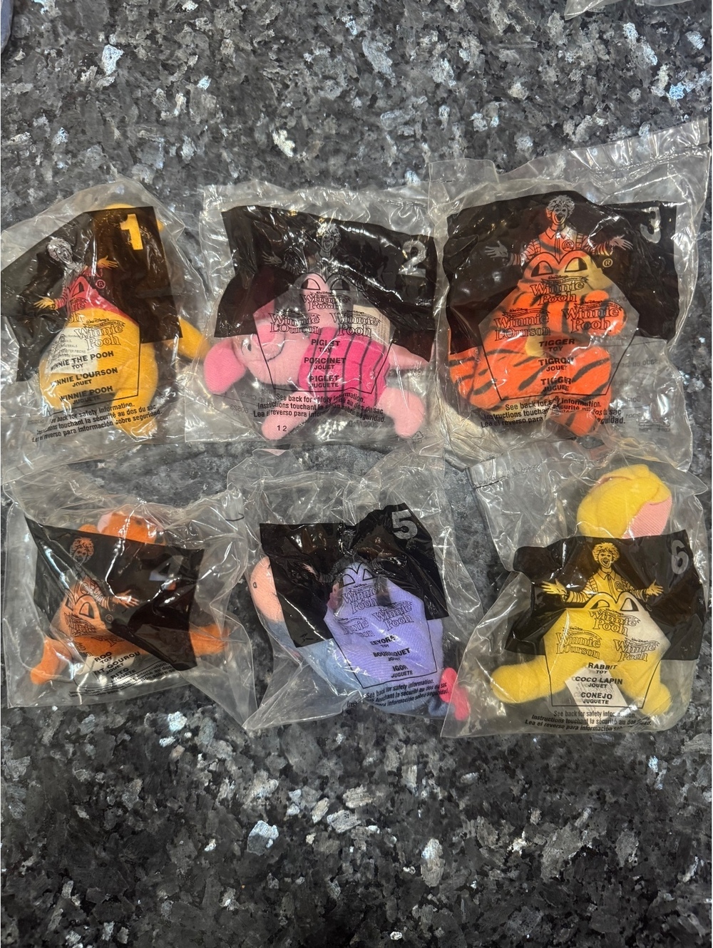 2002 McDonald's The Many Adventures Of Winnie the Pooh Toys